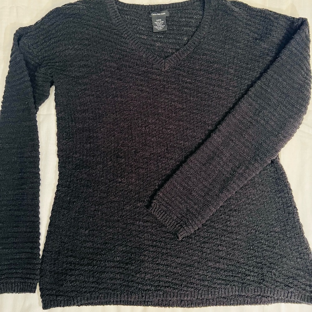 Calvin Klein Jeans Dark Black V-Neck Sweater